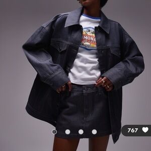 Topshop Denim Longline Balloon Jacket